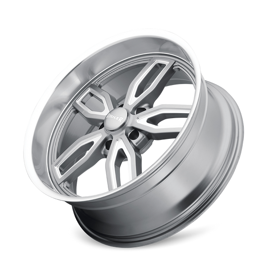 608-2873G - Ridler 608 20X8.5 5X127 /  ET 0mm Gloss Grey Milled - Ridler Wheels Canada