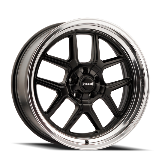 610-7873MB - Ridler 610 17X8 5X127 /  ET 0mm Matte Black Polished - Ridler Wheels Canada