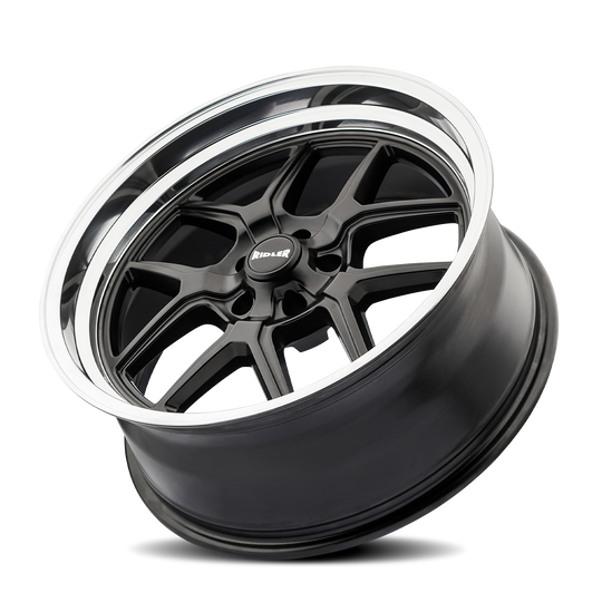 610-7765MB - Ridler 610 17X7 5X114.3 /  ET 0mm Matte Black Polished - Ridler Wheels Canada