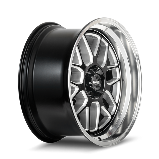 611-8873GBMD - Ridler 611 18X8 5X127 /  ET 0mm Gloss Black and Milled with Diamond Cut Lip - Ridler Wheels Canada