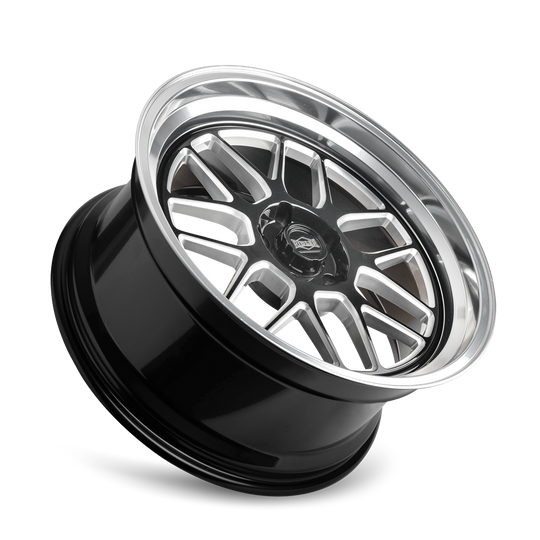 611-7761GBMD - Ridler 611 17X7 5X120.65 /  ET 0mm Gloss Black and Milled with Diamond Cut Lip - Ridler Wheels Canada