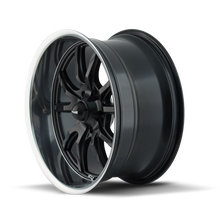 Load image into Gallery viewer, 650-22965MB18 - Ridler 650 22X9.5 5X114.3 /  ET 18mm Matte Black with Polished Lip - Ridler Wheels Canada