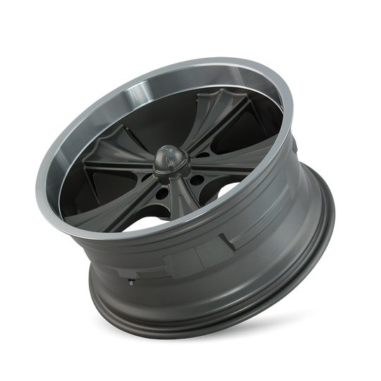 651-8973G - Ridler 651 18X9.5 5X127 /  ET 0mm Gloss Grey Machined - Ridler Wheels Canada