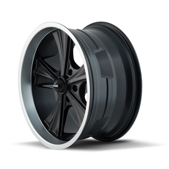 651-8861MB - Ridler 651 18X8 5X120.65 /  ET 0mm Matte Black with Machined Lip - Ridler Wheels Canada