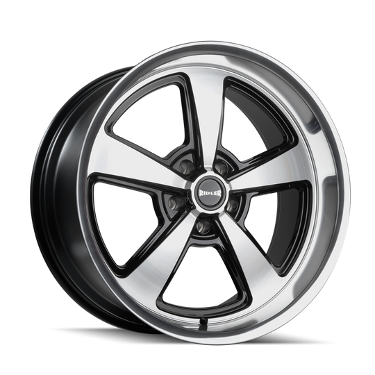 652-7861GBD - Ridler 652 17X8 5X120.65 /  ET 0mm Gloss Black with Diamond Cut Face & Lip - Ridler Wheels Canada