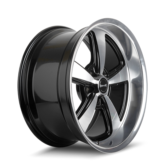 652-8885GBD - Ridler 652 18X8 5X139.7 /  ET 0mm Gloss Black with Diamond Cut Face & Lip - Ridler Wheels Canada