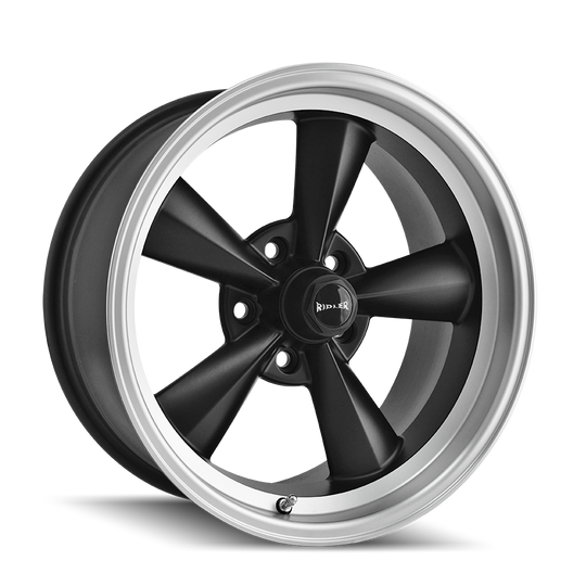 675-7961MB - Ridler 675 17X9.5 5X120.65 /  ET -5mm Matte Black Machined - Ridler Wheels Canada