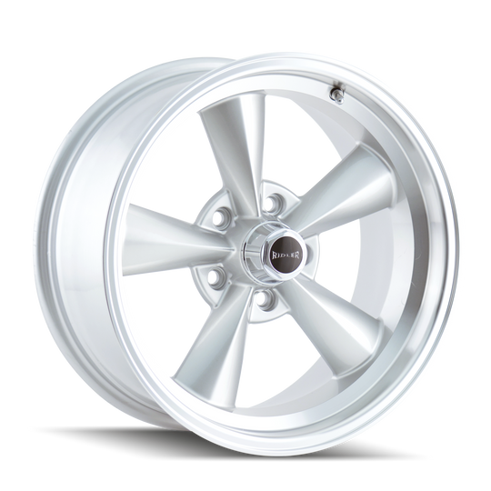675-7961S - Ridler 675 17X9.5 5X120.65 /  ET -5mm Satin Silver Machined - Ridler Wheels Canada