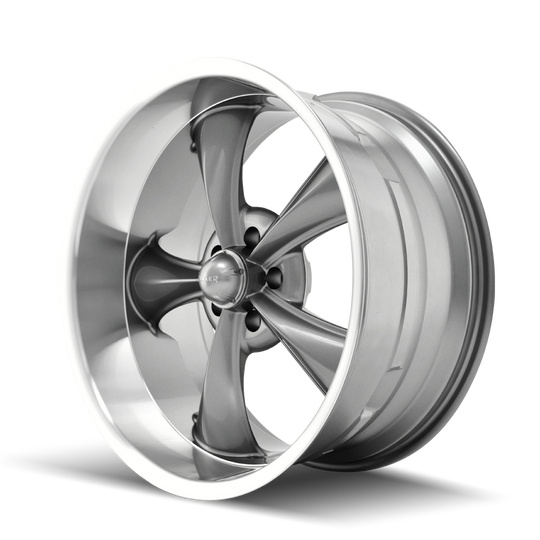 695-2173G - Ridler 695 20X10 5X127 /  ET 0mm Gloss Grey Machined - Ridler Wheels Canada