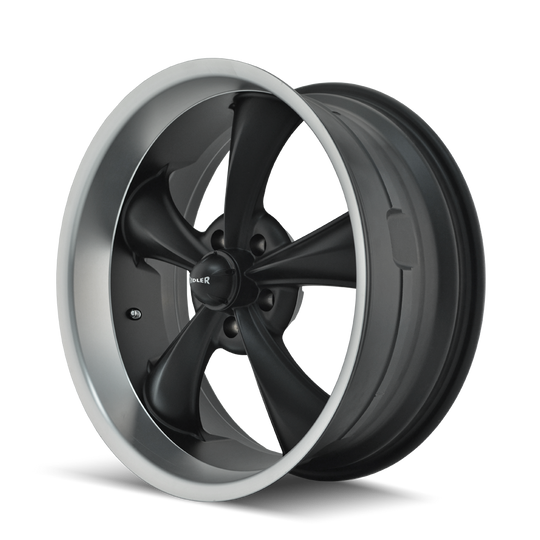 695-8973MB - Ridler 695 18X9.5 5X127 /  ET 6mm Matte Black Machined - Ridler Wheels Canada