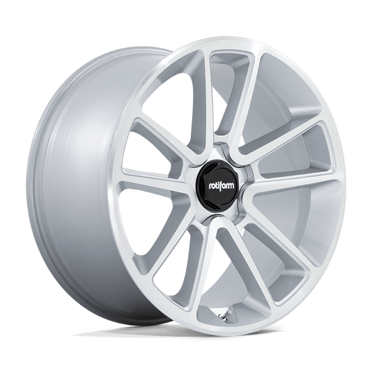 R192210544+38 - Rotiform R192 Btl 21X10.5 5X112  38mm Gloss Silver With Machined Face - Rotiform Wheels Canada