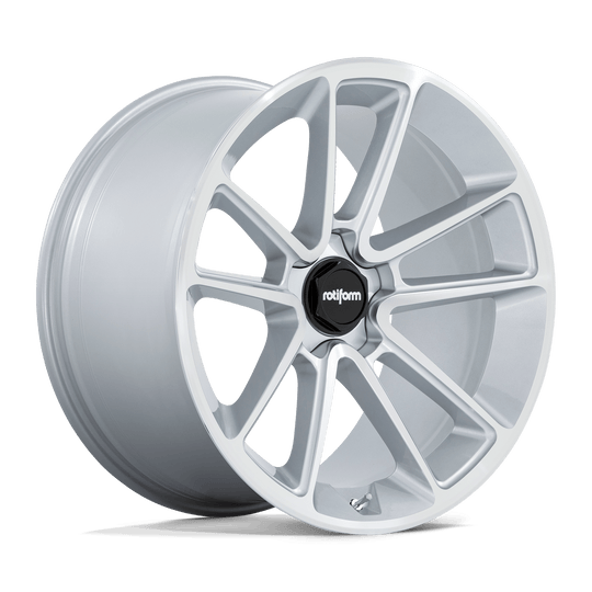 R192219563+55 - Rotiform R192 Btl 21X9.5 5X130  55mm Gloss Silver With Machined Face - Rotiform Wheels Canada