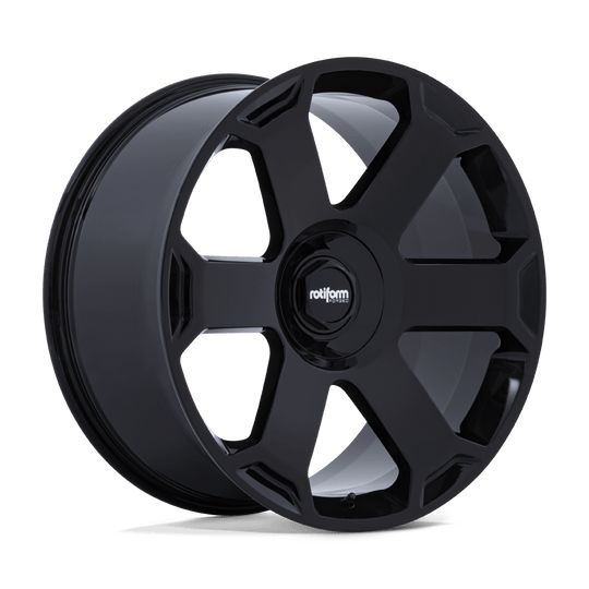 R905220543+10 - Rotiform AVS 22X10.5 5X112  10mm Gloss Black - Rotiform Wheels Canada
