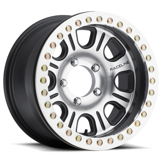 RT232-78500-25(6P) - Raceline RT232 Monster 17X8.5 BLANK -25mm Satin Black Machined Face - Raceline Wheels Canada