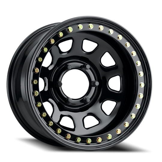 RT5158060 - Raceline Black Daytona RT51 15X8 6X139.7 -19mm Gloss Black Beadlock - Raceline Wheels Canada