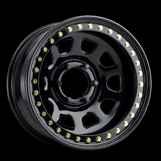RT5158060 - Raceline Black Daytona RT51 15X8 6X139.7 -19mm Gloss Black Beadlock - Raceline Wheels Canada