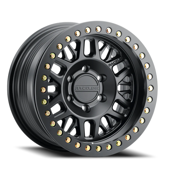 RT951B-79080-12 - Raceline Ryno Cast Beadlock RT951B 17X9 8X165.1 -12mm Satin Black Black Beadlock Ring - Raceline Wheels Canada