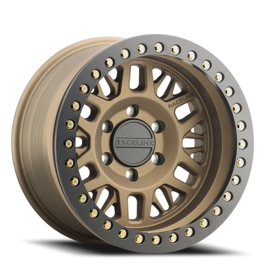 RT951BZ-79050-38 - Raceline Ryno Cast Beadlock RT951BZ 17X9 5X127 -38mm Textured Matte Bronze Black Beadlock Ring - Raceline Wheels Canada