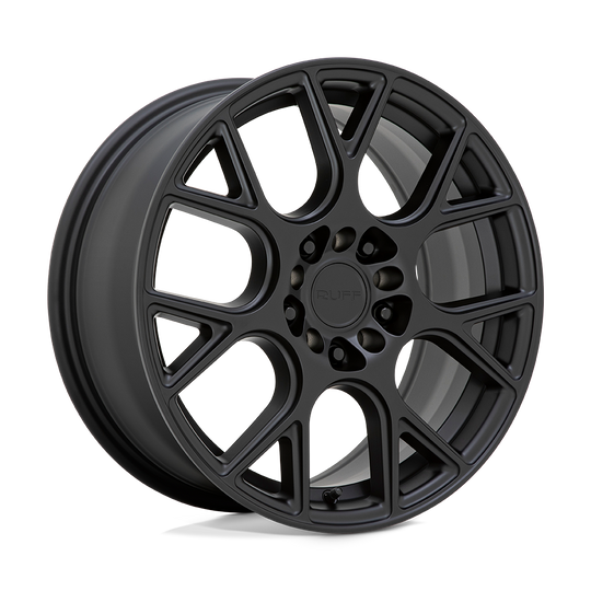 1880RDD385D20M76 - Ruff Drift 18X8 5X112 / 5X120.65 38mm Matte Black - Ruff Wheels Canada