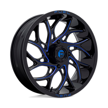 Charger l'image dans la galerie, D7782070A544 - Fuel Off-Road D778 Runner 20X7 4X156 13mm Gloss Black Milled Candy Blue - Fuel Off-Road Wheels Canada