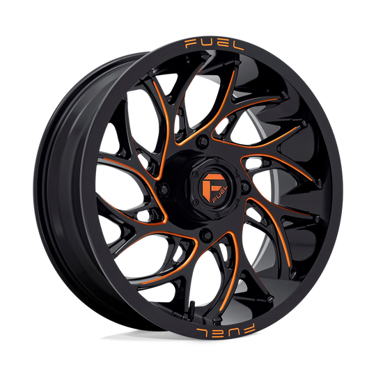 D7802270A540 - Fuel Off-Road D780 Runner 22X7 4X156 0mm Gloss Black Milled Orange - Fuel Off-Road Wheels Canada