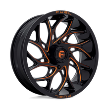 Load image into Gallery viewer, D7802070A544 - Fuel Off-Road D780 Runner 20X7 4X156 13mm Gloss Black Milled Orange - Fuel Off-Road Wheels Canada