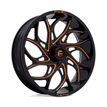 Charger l'image dans la galerie, D7802470A544 - Fuel Off-Road D780 Runner 24X7 4X156 13mm Gloss Black Milled Orange - Fuel Off-Road Wheels Canada