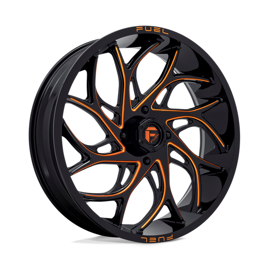 D7802470A544 - Fuel Off-Road D780 Runner 24X7 4X156 13mm Gloss Black Milled Orange - Fuel Off-Road Wheels Canada