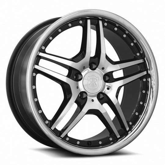 RW0218805xx25BK-50835 - MRR RW2 18X8 5X108 35MM Black Chrome Lip - MRR Wheels Canada