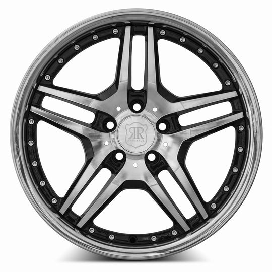 RW0218805xx25BK-50835 - MRR RW2 18X8 5X108 35MM Black Chrome Lip - MRR Wheels Canada