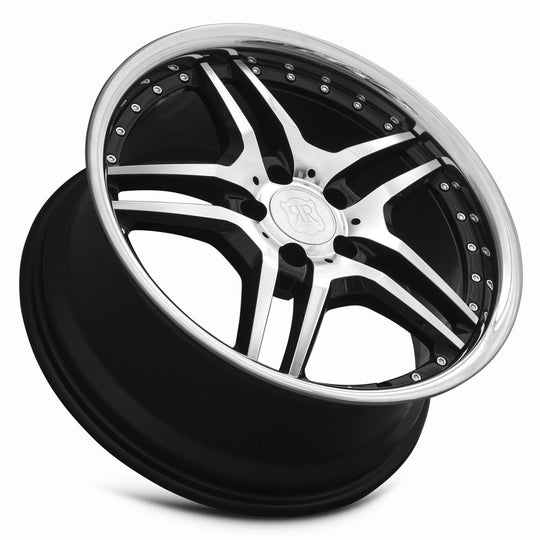 RW0218805xx25BK-51225 - MRR RW2 18X8 5X112 25MM Black Chrome Lip - MRR Wheels Canada
