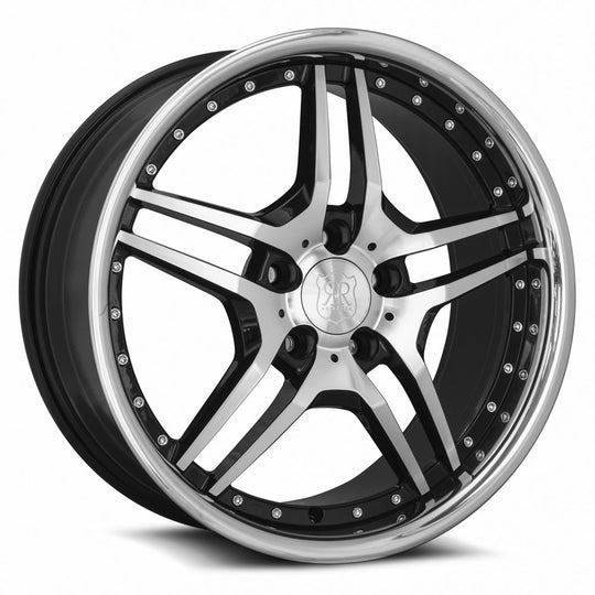 RW0219855xx25BK-52035 - MRR RW2 19X8.5 5X120 35MM Black Chrome Lip - MRR Wheels Canada