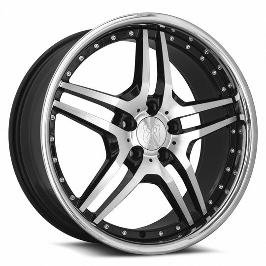 RW0220855xx25BK-50835 - MRR RW2 20X8.5 5X108 35MM Black Chrome Lip - MRR Wheels Canada