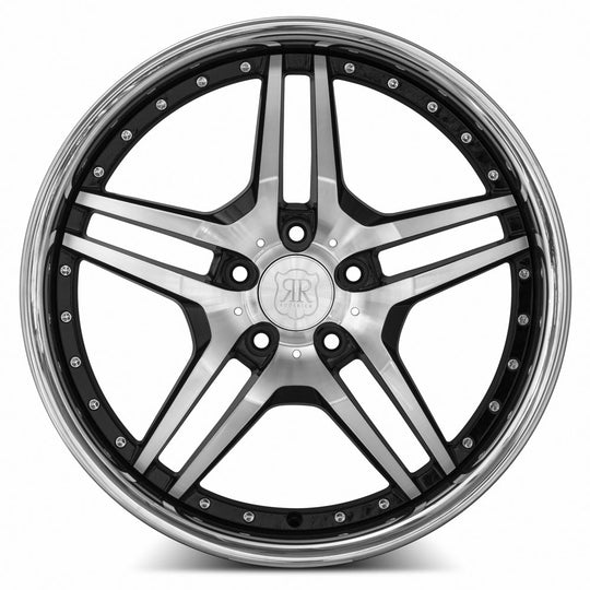 RW0220855xx25BK-52035 - MRR RW2 20X8.5 5X120 35MM Black Chrome Lip - MRR Wheels Canada