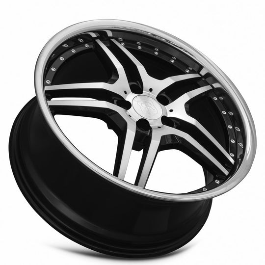 RW0220855xx25BK-50835 - MRR RW2 20X8.5 5X108 35MM Black Chrome Lip - MRR Wheels Canada