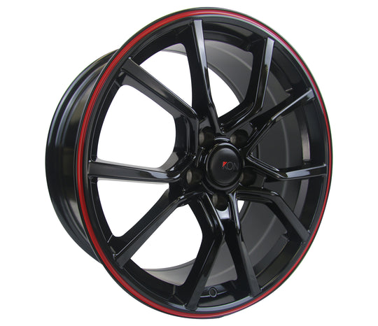 Ikon Replica RWH03 18X8 5X114.3 40mm Gloss Black Red Outer