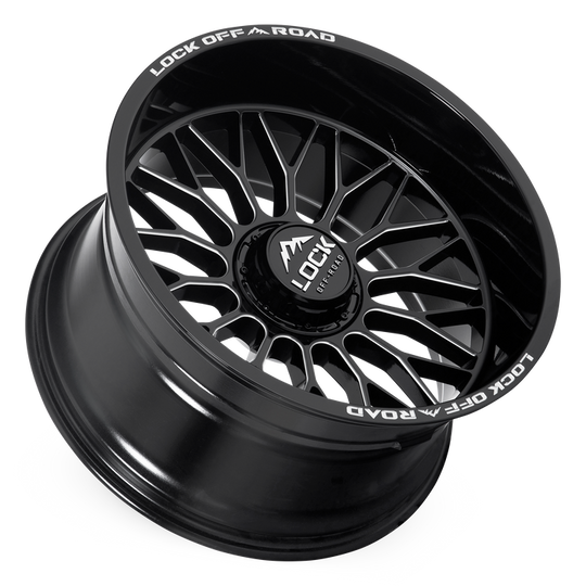 RAMPAGE-22136GBM - Lock Extreme Rampage 22X10 6X135 / 6X139.7 ET -18mm Gloss Black Milling - Lock Extreme Wheels Canada