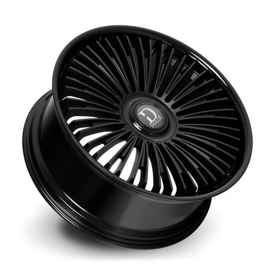 RAZZO-241036GLMBF25 - Dolce Luxury Razzo 24X10 6X139.7 / 6X135 ET 25mm Glossy Black Lip Matte Black Face - Dolce Luxury Wheels Canada