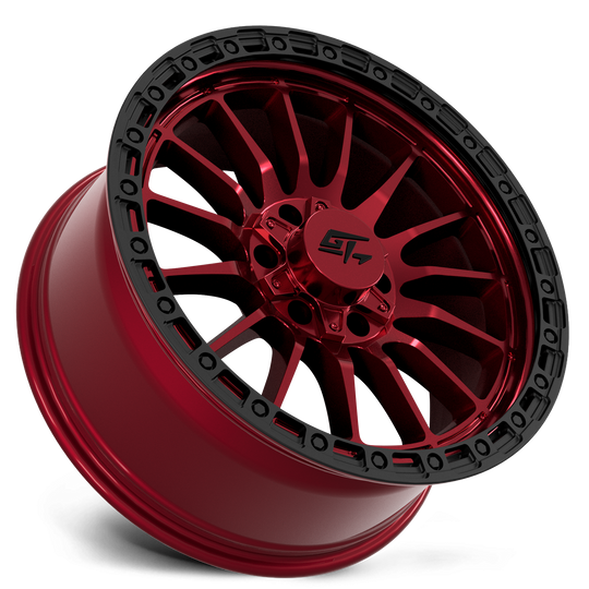 GT3033180916129 - GT Offroad Renegade 18X9 6X135 / 6X139.7 ET 12mm Red Anodized with Black Ring - GT Offroad Wheels Canada