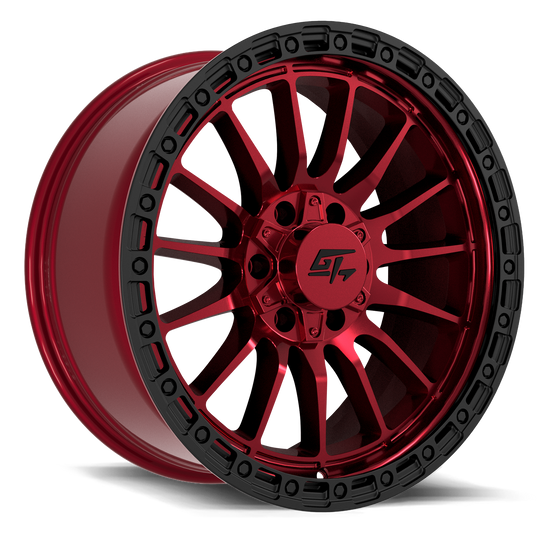 GT3033201016189 - GT Offroad Renegade 20X10 6X135 / 6X139.7 ET -18mm Red Anodized with Black Ring - GT Offroad Wheels Canada