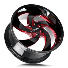 Load image into Gallery viewer, C05051435GBMLR - Strada Street Classics C05 Retro 5 20X8.5 5X114.3 35mm Gloss Black Candy Red Milled - Strada Street Classics Wheels Canada