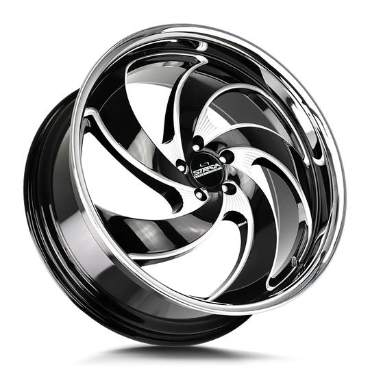 C05051435GBM - Strada Street Classics C05 Retro 5 20X8.5 5X114.3 35mm Gloss Black Machined - Strada Street Classics Wheels Canada