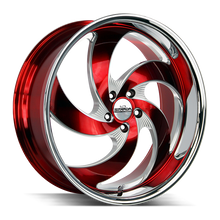 Load image into Gallery viewer, C05252040DRMLSS - Strada Street Classics C05 Retro 5 22X10 5X120 40mm Candy Red Milled Ss Lip - Strada Street Classics Wheels Canada