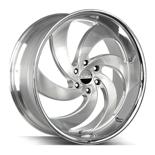 C06653918BFSMLSS - Strada Street Classics C06 Retro 6 26X10 5X139.7 18mm Brushed Face Silver Milled Ss - Strada Street Classics Wheels Canada