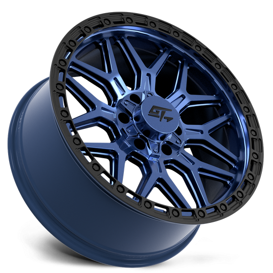 GT31341809160129 - GT Offroad Revolt 18X9 6X135 / 6X139.7 ET -12mm Midnight Blue with Black Ring - GT Offroad Wheels Canada