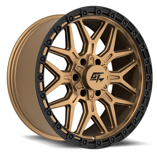 GT3121170916129 - GT Offroad Revolt 17X9 6X135 / 6X139.7 ET 12mm Matte Bronze with Black Ring - GT Offroad Wheels Canada