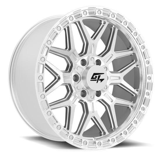 GT3118201012186 - GT Offroad Revolt 20X10 5X127 / 5X139.7 ET -18mm Hyper Silver Machined Face - GT Offroad Wheels Canada