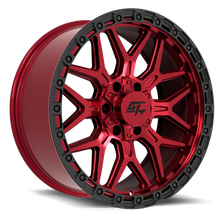 Load image into Gallery viewer, GT31331809160129 - GT Offroad Revolt 18X9 6X135 / 6X139.7 ET -12mm Red Anodized with Black Ring - GT Offroad Wheels Canada