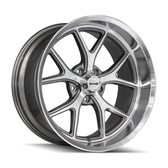 661-8965GGD - Ridler 661 18X9.5 5X114.3 /  ET 0mm Gloss Grey with Diamond Cut Face And Lip - Ridler Wheels Canada