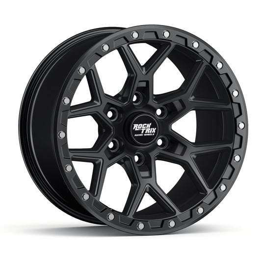 V10120 - Rocktrix RT107 17X9 6X139.7 -12mm Matte Black - Rocktrix Wheels Canada